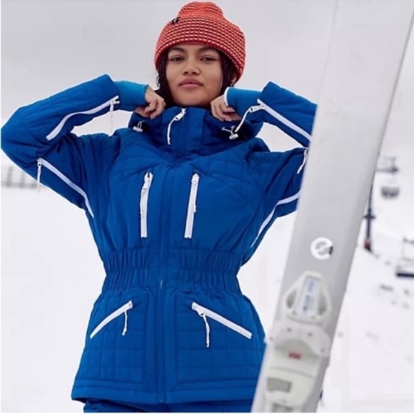 NWT Free People Movement All Prepped Quilted Ski Jacket Blue XL - Picture 4 of 10